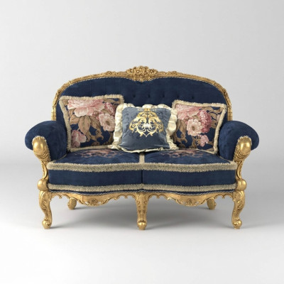 Chesterfield canapé 2 places Canapés Canapés Tissu en velours Meubles à deux places Neuf