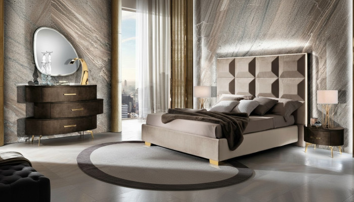 Ensemble de lit Design Lits classiques Table de chevet Commode 4 pièces. Chambre
