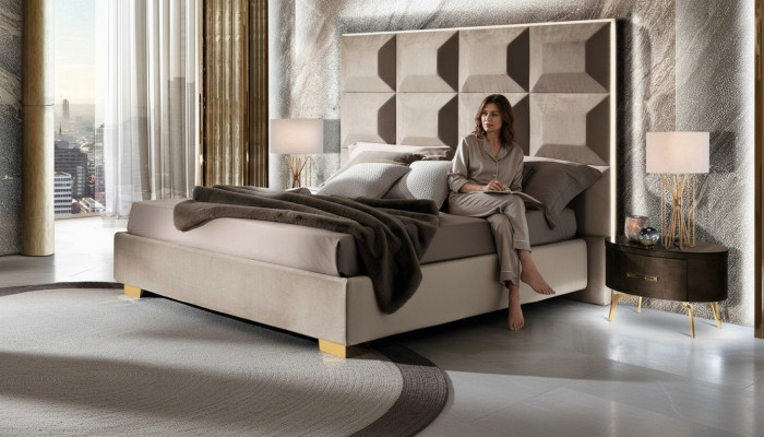 Lit Moderne Lits de Luxe Mobilier Chesterfield Hôtel Baroque Chambre Textile