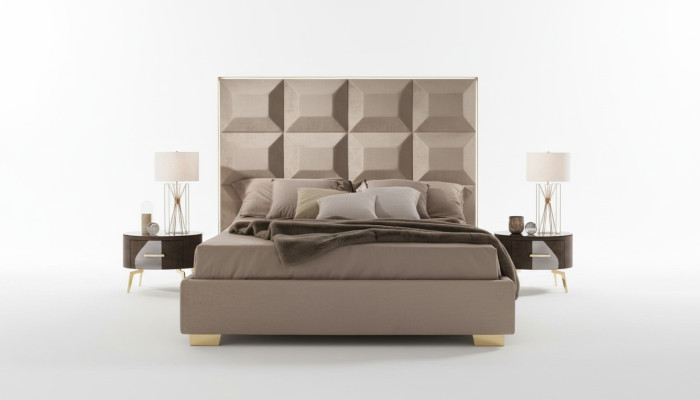 Conception Moderne Table de chevet de chambre de luxe Lits Lits 3pcs. Ensemble de chambre