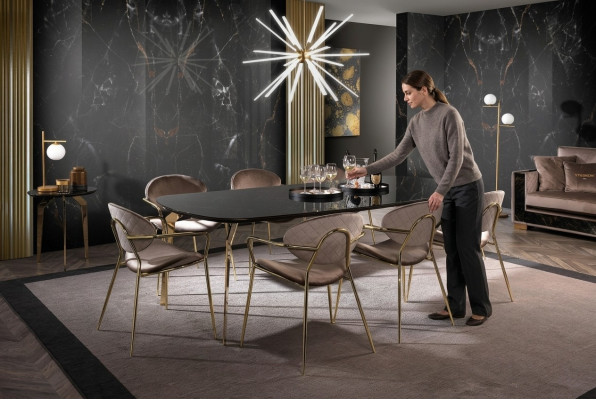 Groupe de mobilier Ameublement Table + 6 chaises Ensemble Table à manger Suite Salle à manger 7 pièces.