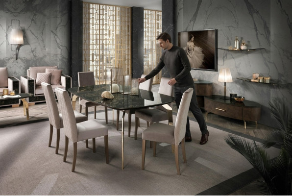 Luxueux ensemble salle à manger Table de salle à manger Chaise XL Tables de tables Chaises Design en bois 7 pièces nouveau