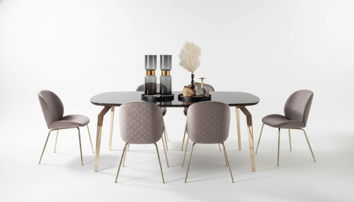 Suite Table Tables Meubles de luxe en bois Nouveau Groupe de salle à manger Ensemble complet 7 pièces