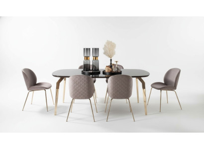Suite Table Tables Meubles de luxe en bois Nouveau Groupe de salle à manger Ensemble complet 7 pièces