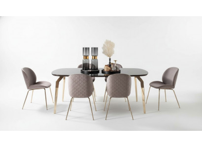 Suite Table Tables Meubles de luxe en bois Nouveau Groupe de salle à manger Ensemble complet 7 pièces