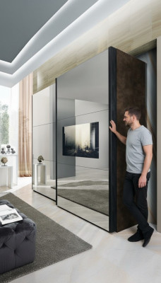 Garde-robe Meubles de chambre en bois massif Italie Armoire en bois massif