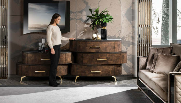 Luxueux coffrets en bois Armoire étagère Console Mobilier neuf Conception de commode Armoire