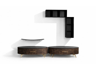 Salon Étagère Ensemble 4 pièces. Unité murale Design Armoire de garde-robe Meuble TV Buffet Latéral.