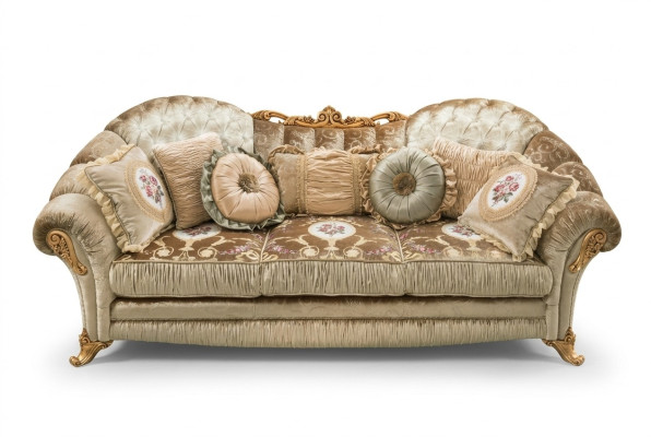 Baroque Rococo Canapé 3 places Canapé en textile Canapés Design de luxe Meubles italiens