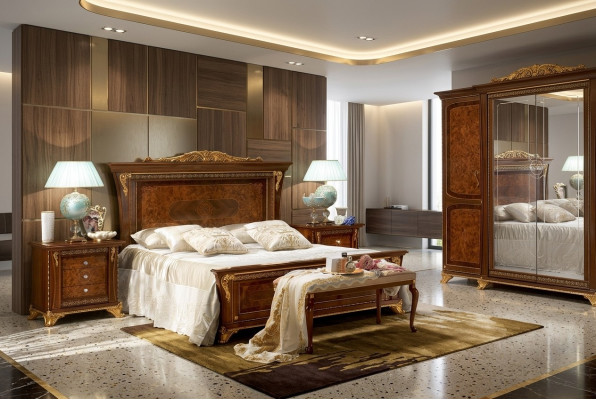 Suite de groupe de luxe, nouveau lit 2x table de chevet 3 pièces ensemble de chambre