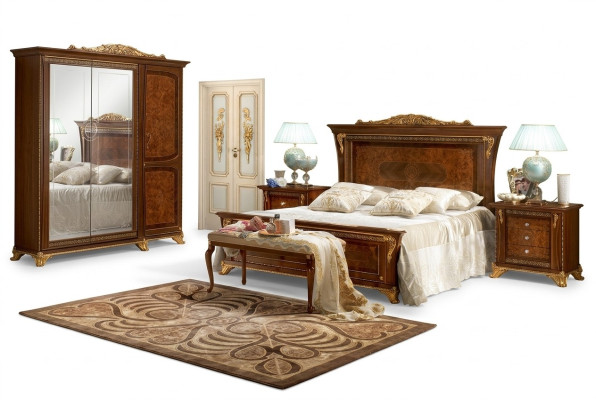 Chambre Baroque Rococo Meubles en Bois Lit Tapisserie Lits Doubles de Luxe