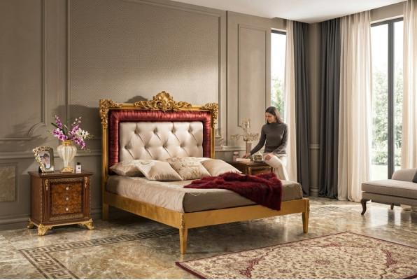 Lit 2x Table de chevet Ensemble de chambre à coucher Lits de luxe Designer Hôtel Complet 3 pièces.