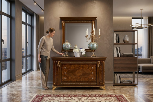 Armoires Armoires massives Commodes de salon Commodes Tiroirs Bois Buffet