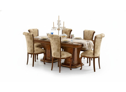 Ensemble de salle à manger comprenant 6 chaises, ensemble de salle à manger de style antique avec table de 7 pièces. Nouveau
