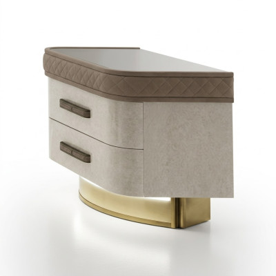 Chambre Consoles Table de chevet Table d'appoint Design moderne Mobilier Bois Beige neuf