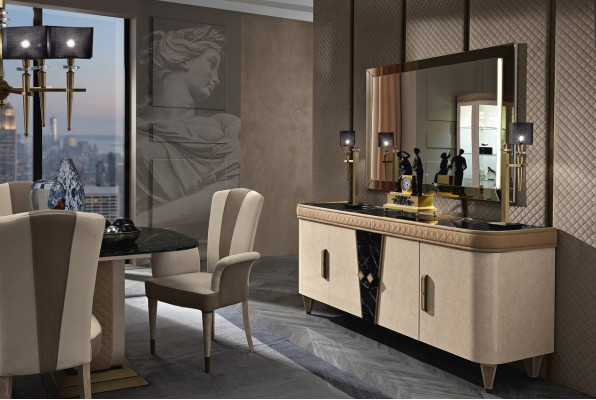 Mobilier Commodes Armoire Design de luxe Buffet 2 pièces. Commode avec miroir Console