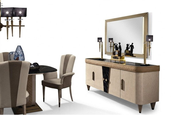 Mobilier Commodes Armoire Design de luxe Buffet 2 pièces. Commode avec miroir Console