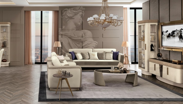 Ensemble de canapé 3+1+1 place Design Canapés Rembourrage Canapés Relax Modern Canapé Neuf
