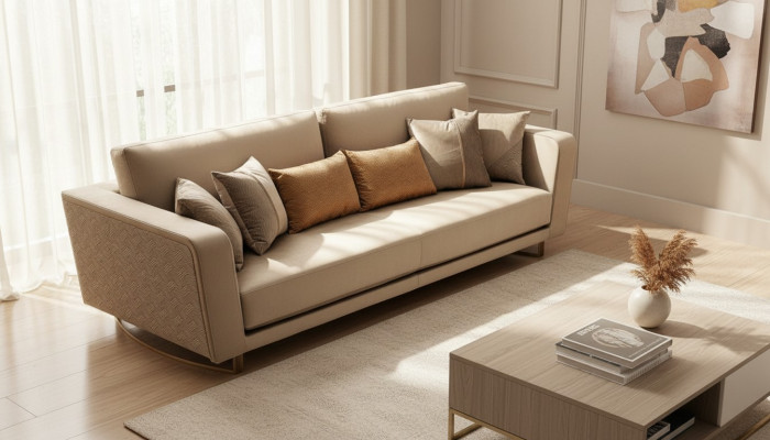 Canapé trois places rembourré de designer avec un design moderne pour le salon