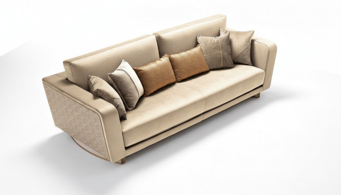 Canapé trois places rembourré de designer avec un design moderne pour le salon