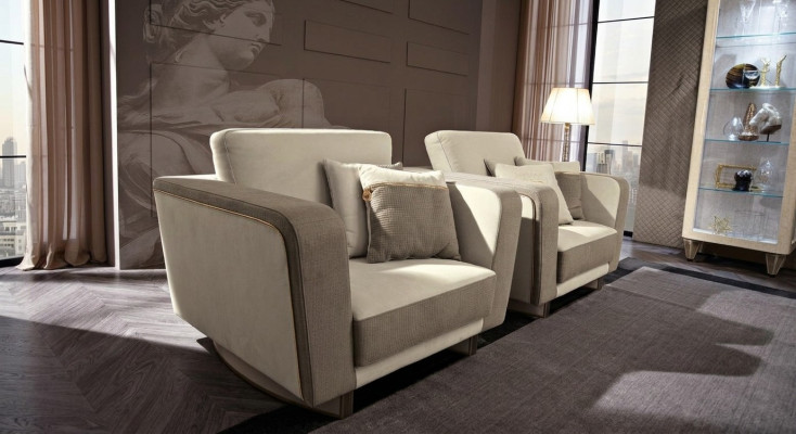 Design Lounge Club Relax Sessel Stuhl Polsterung Fernseher Leder Textil Holz Stoff