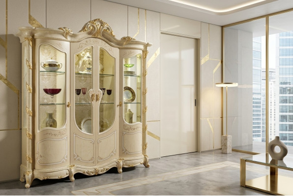 Armoire Vitrine Salle à manger Buffet en bois Armoires Mobilier Salon Buffet en verre