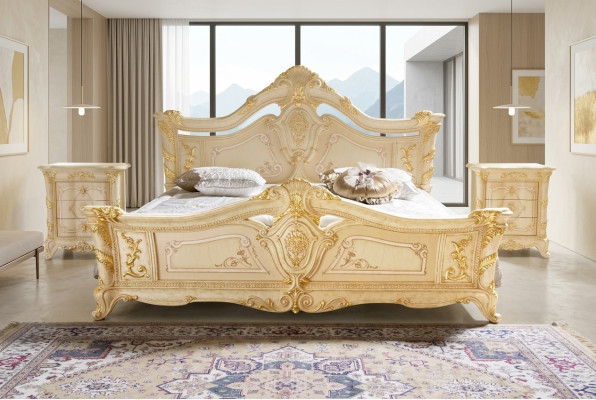 Lit double Lits Chambre Mobilier en bois massif MobilPiu Lit de luxe