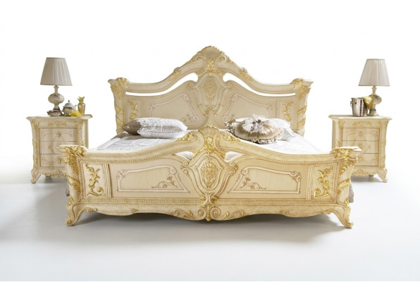 Lit double Lits Chambre Mobilier en bois massif MobilPiu Lit de luxe