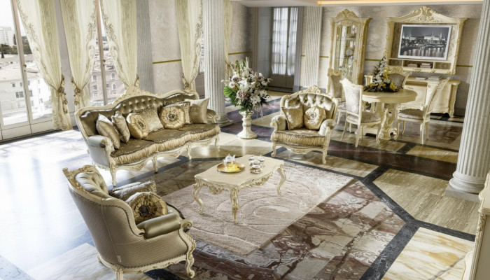Ensemble complet : Canapé 3 places 1 place 1 place + Table basse Salon de designer Paysage vivant Canapé