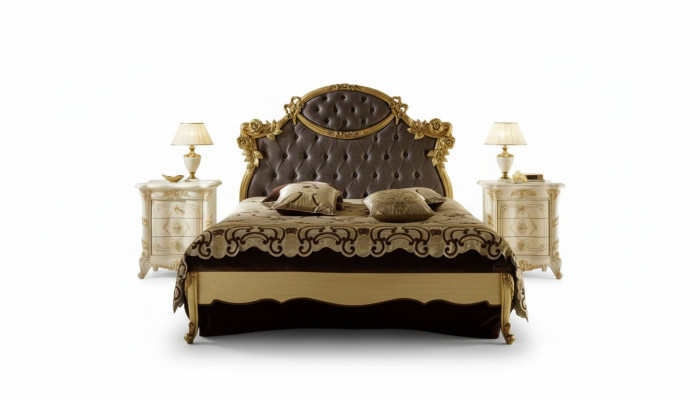 Chesterfield Classic s Lit Mobilier de luxe Baroque Hôtel Lits en cuir Chambre à coucher