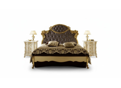 Chesterfield Classic s Lit Mobilier de luxe Baroque Hôtel Lits en cuir Chambre à coucher