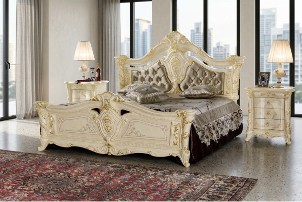 Lit double cadre de lit Design en bois Lit de luxe moderne Lits d'hôtel Lit rembourré