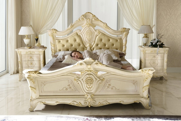 Classique s Bed Luxury Chesterfield Chambre en Bois Hôtel Baroque Mobilier Lits