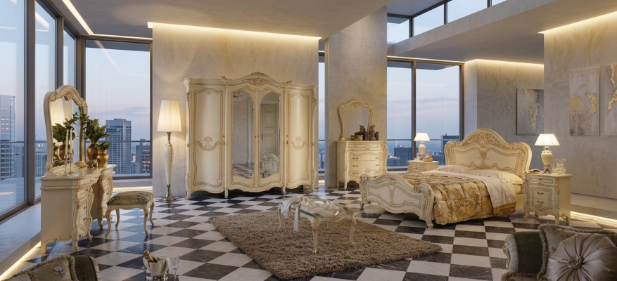 Incomparable Classic s 10-piece Italian Bedroom Set Incomparable Classiques Ensemble de chambre à coucher italienne de 10 pièces