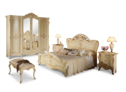 Lit En bois Ensemble de chambre à coucher Meubles  Lits de luxe modernes neufs 2x Tables de chevet 3 pièces