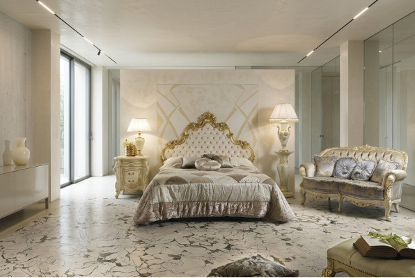 Lit 2x Table de chevet 3 pièces. Ensemble de chambre à coucher Lits de designer Suite d'hôtel neufs