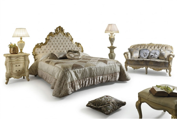 Lit 2x Table de chevet 3 pièces. Ensemble de chambre à coucher Lits de designer Suite d'hôtel neufs