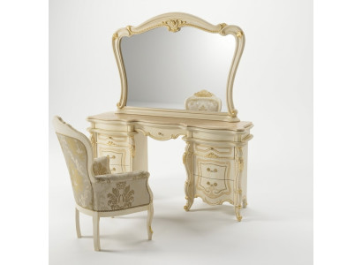 Coiffeuse + Fauteuil Coiffeuse Table de maquillage Miroir Commode Tables 3 pièces