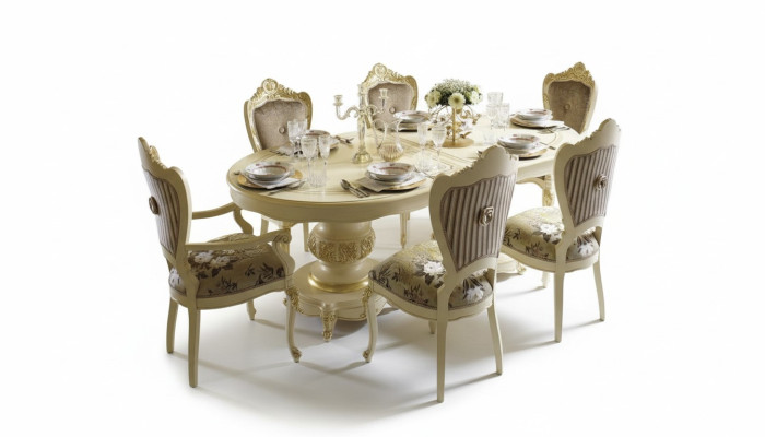 Suite de meubles en bois 2x chaises avec accoudoirs 4x chaise Table nouvelle Salle à manger Ensemble 7 pièces