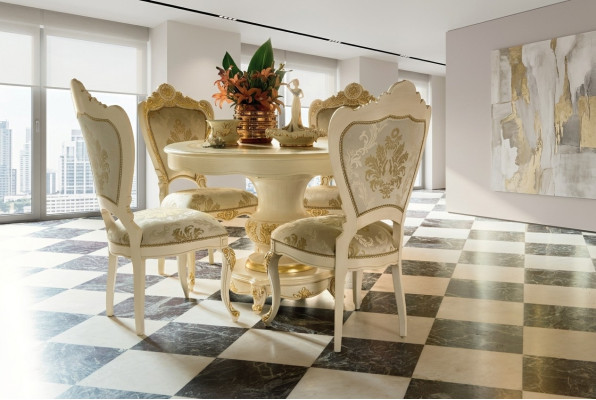 Table à manger Suite Mobilier de salle à manger Ameublement Groupe Table + Ensemble de 4 chaises 5 pièces.