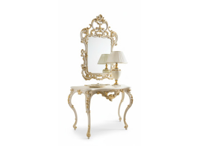 Console table Miroir Bahut Ensemble de 2 pièces nouveau Bois Style de meubles italiens Baroque