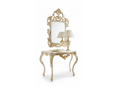 Console table Miroir Bahut Ensemble de 2 pièces nouveau Bois Style de meubles italiens Baroque