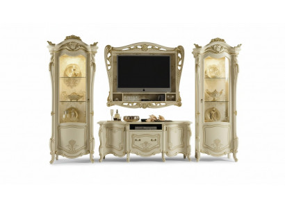 Unité murale de design Buffet 2x Armoire Meuble de télévision Cadre de télévision Buffet 4 pièces Ensemble de vitrine