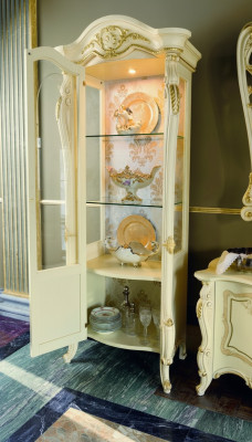 Commode Armoires Vitrines en verre Garde-robe Baroque Rococo Vitrine Commode Vitrines