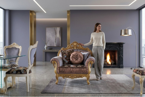 Fauteuil design Art déco en textile pour salon, salon lounge. Nouveau mobilier design luxueux Chaises.