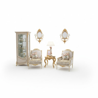 Fauteuil Canapé Table basse Table Canapés Salon Ensemble 2x Fauteuil Table d'appoint 3 pièces