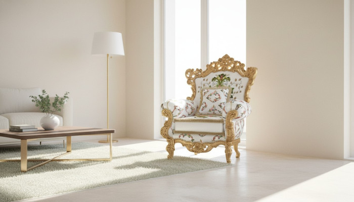 Fauteuil Canapé Design Canapé Relax Tissu Salon Club Rembourrage Siège Luxe Blanc nouveau