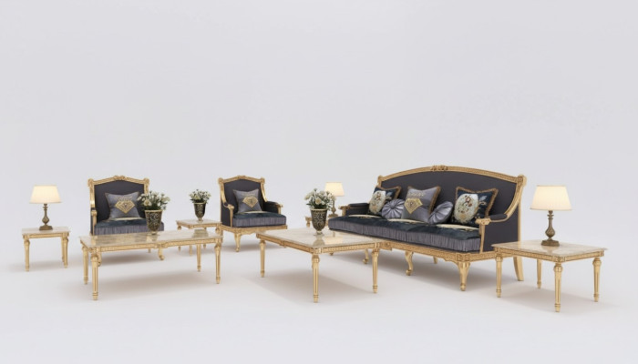 Paysage de vie Canapé Canapé Ensemble 6 pièces 3 2 1 place Table basse 2x Table d'appoint