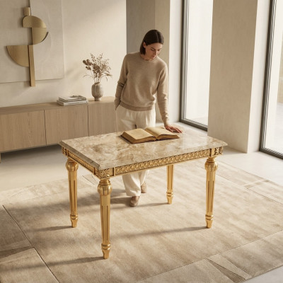 Table de chevet Table de chevet Chambre à coucher Design classique Meubles Bois Or neuf