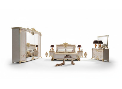 Ensemble complet de chambre à coucher Design Lit Table de chevet Commode neuf Italie 6 pièces ensembles.